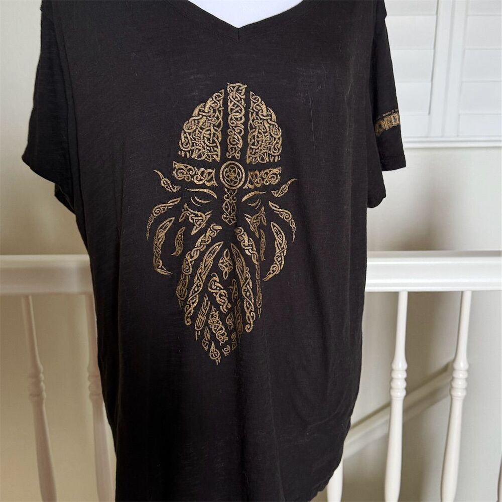 Disney Epcot Norway Viking Men's 3XL Black Graphic T-Shirt